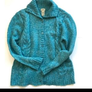 LLBean women’s wool blended sweater cardigan XL